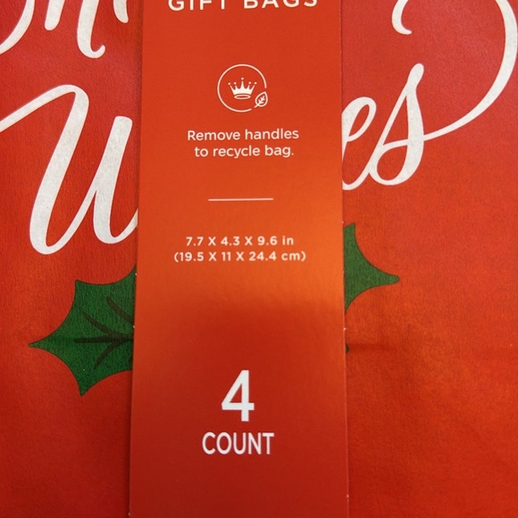 Set of 4 Christmas Holiday Medium Size Gift Bags Inspirations from Hallmark - Picture 2 of 8